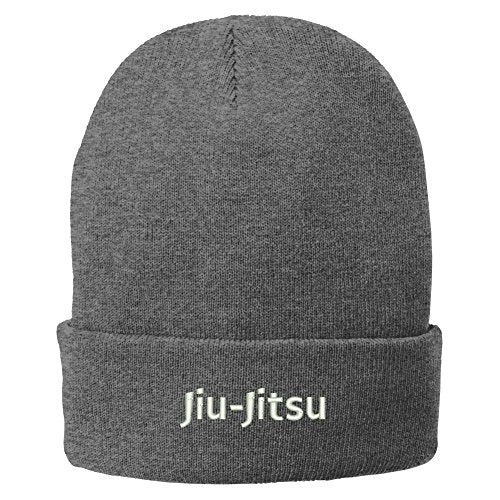 Trendy Apparel Shop Jiu Jitsu Embroidered Winter Knitted Long Beanie