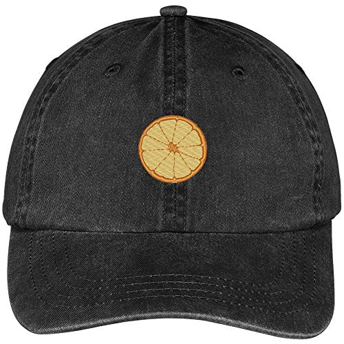 Trendy Apparel Shop Orange Fruit Embroidered Pigment Dyed Washed Cotton Baseball Cap