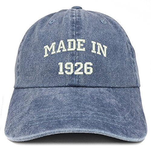 Trendy Apparel Shop Made in 1926 Text Embroidered 95th Birthday Washed Cap