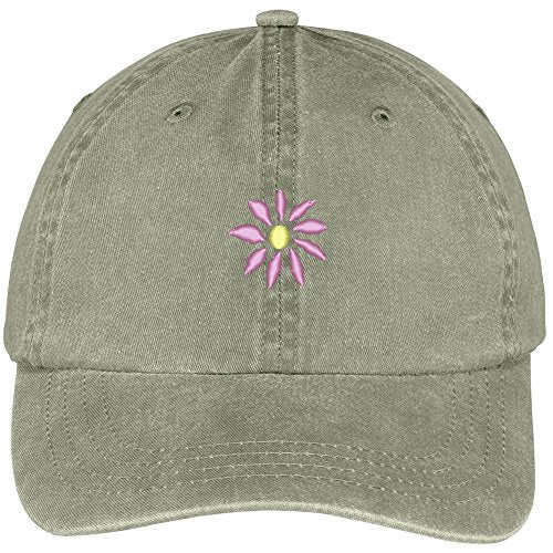 Trendy Apparel Shop Daisy Flower Embroidered Washed Soft Cotton Adjustable Baseball Cap