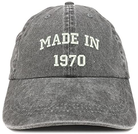 Trendy Apparel Shop Made in 1970 Text Embroidered 51st Birthday Washed Cap
