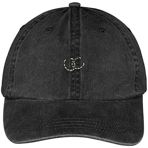 Trendy Apparel Shop Horseshoes Embroidered Washed Soft Cotton Adjustable Baseball Cap