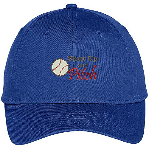 Trendy Apparel Shop Softball Pitch Embroidered Adjustable Baseball Cap