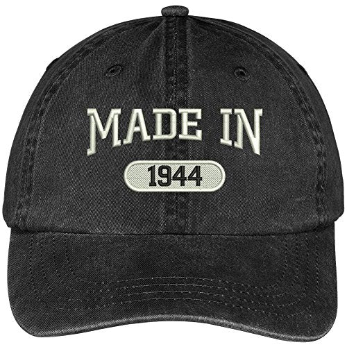 Trendy Apparel Shop 75th Birthday - Made in 1944 Embroidered Low Profile Washed Cotton Baseball Cap