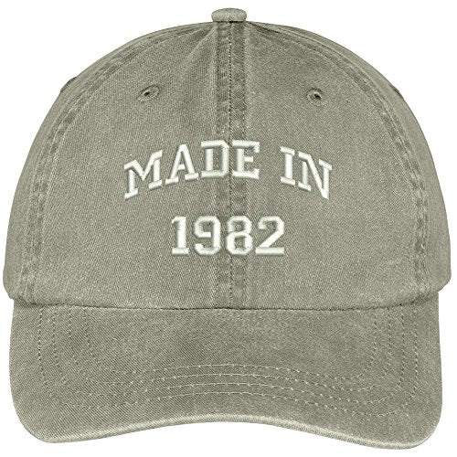 Trendy Apparel Shop Made in 1982-37th Birthday Embroidered Washed Cotton Baseball Cap