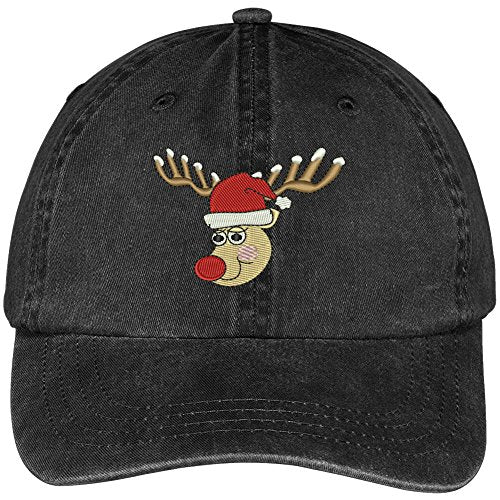 Trendy Apparel Shop Christmas Reindeer Embroidered Cotton Washed Baseball Cap