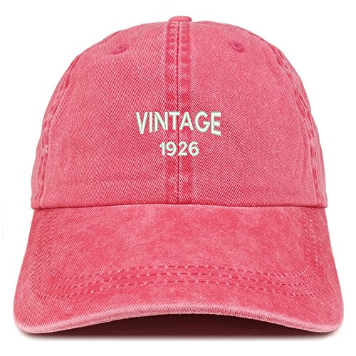 Trendy Apparel Shop Small Vintage 1926 Embroidered  Birthday Washed Pigment Dyed Cap