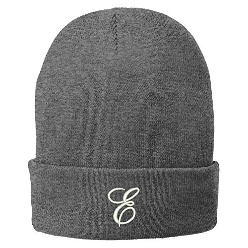 Trendy Apparel Shop Letter E Embroidered Winter Knitted Long Beanie