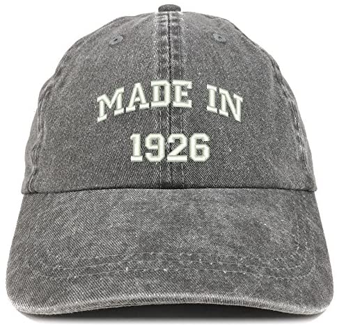 Trendy Apparel Shop Made in 1926 Text Embroidered 95th Birthday Washed Cap