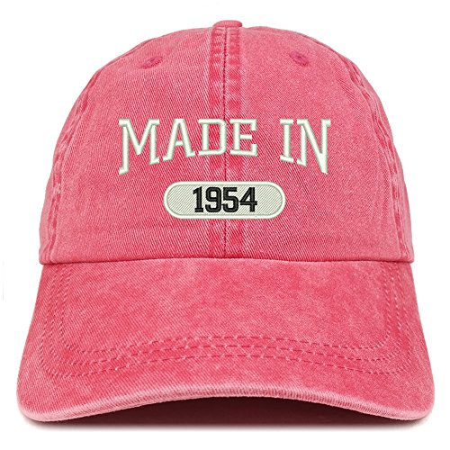 Trendy Apparel Shop Made in 1954 Embroidered 67th Birthday Washed Baseball Cap