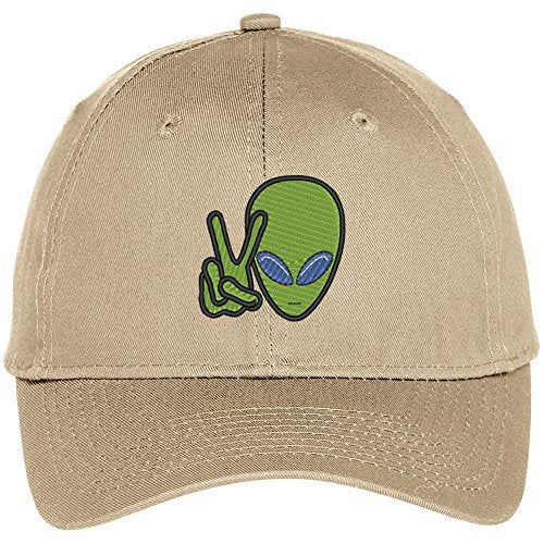 Trendy Apparel Shop Alien Peace Embroidered Baseball Cap