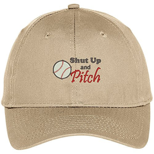 Trendy Apparel Shop Softball Pitch Embroidered Adjustable Baseball Cap