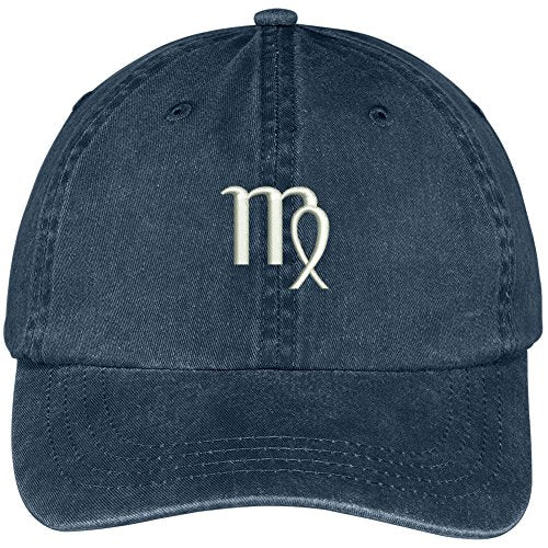 Trendy Apparel Shop Virgo Zodiac Signs Embroidered Soft Crown 100% Brushed Cotton Cap