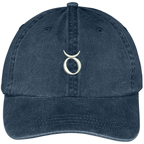 Trendy Apparel Shop Taurus Zodiac Signs Embroidered Soft Crown 100% Brushed Cotton Cap