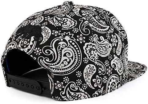 Trendy Apparel Shop California Bear 3D Embroidered Paisley Print Flat Bill Snapback Cap