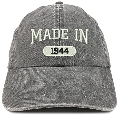 Trendy Apparel Shop Made in 1944 Embroidered 77th Birthday Washed Baseball Cap