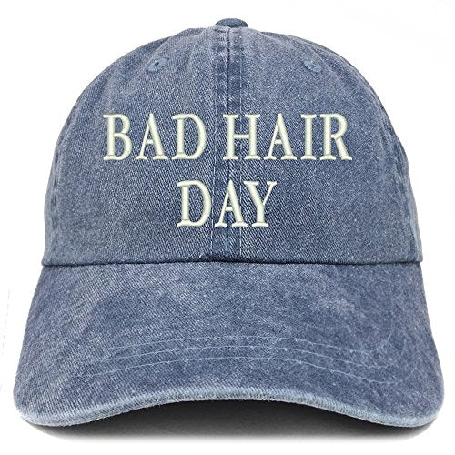 Trendy Apparel Shop Bad Hair Day Embroidered 100% Cotton Baseball Cap