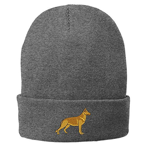 Trendy Apparel Shop German Shepherd Embroidered Winter Knitted Long Beanie