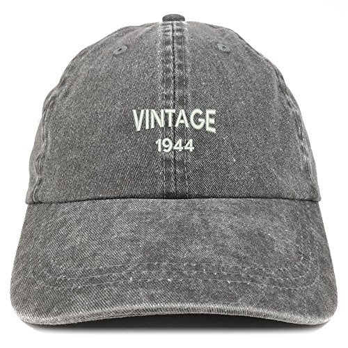 Trendy Apparel Shop Small Vintage 1944 Embroidered 77th Birthday Washed Pigment Dyed Cap