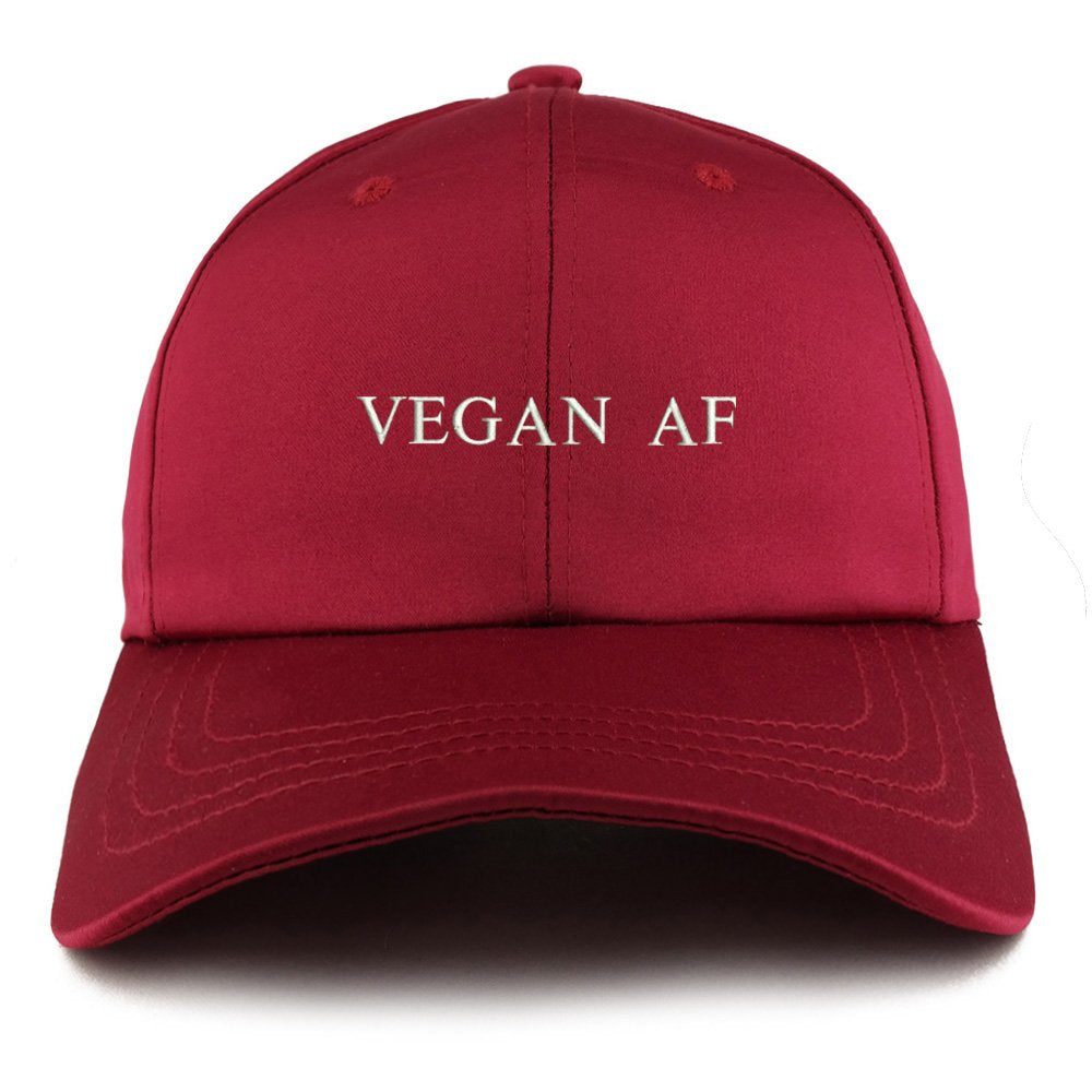 Trendy Apparel Shop Vegan AF Embroidered Structured Satin Adjustable Cap - Mint