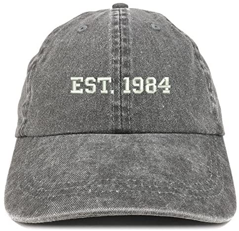 Trendy Apparel Shop EST 1984 Embroidered - 37th Birthday Gift Pigment Dyed Washed Cap