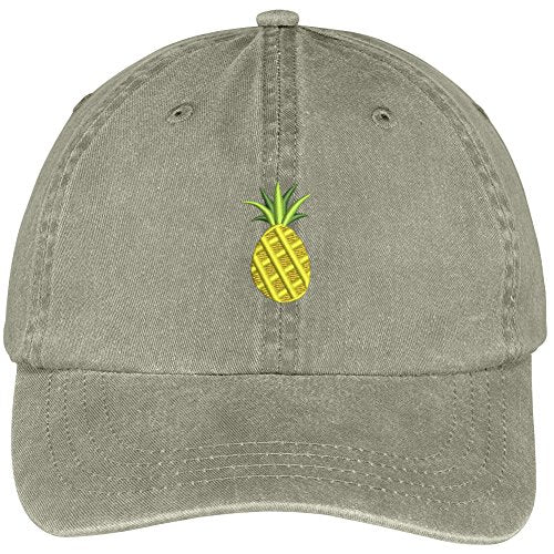 Trendy Apparel Shop New Pineapple Logo Embroidered Soft Crown 100% Brushed Cotton Cap