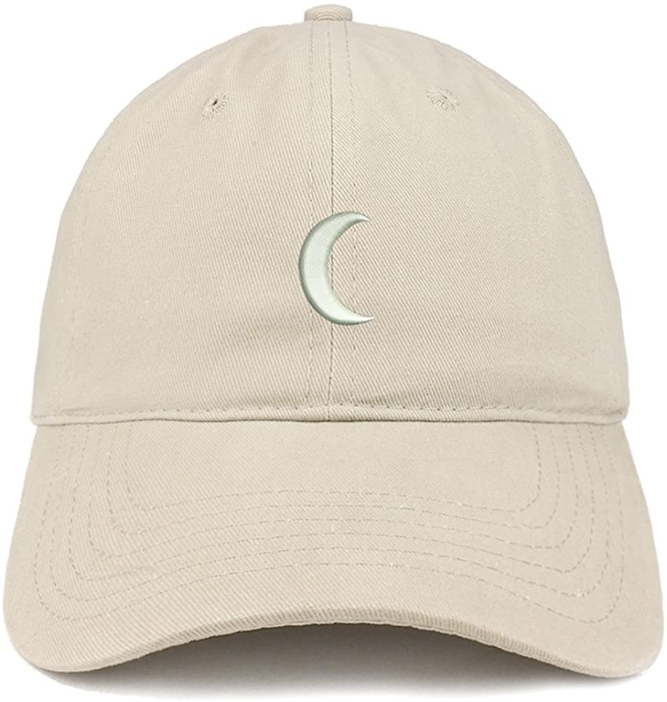 Trendy Apparel Shop Crescent Moon Embroidered Soft Low Profile Adjustable Cotton Cap