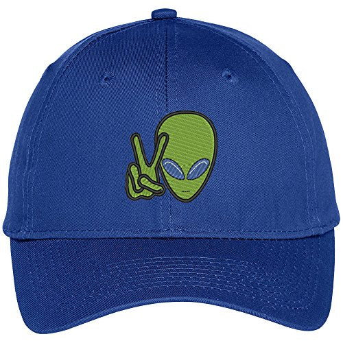 Trendy Apparel Shop Alien Peace Embroidered Baseball Cap