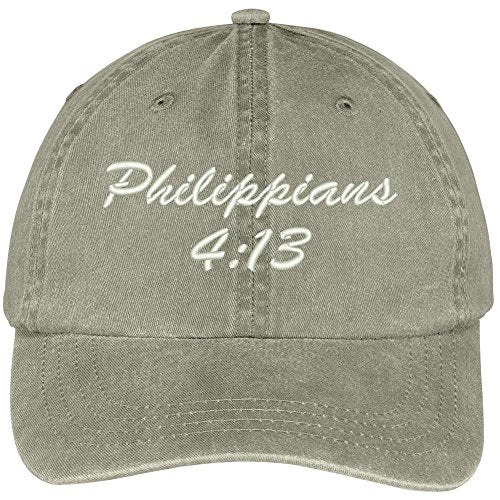 Trendy Apparel Shop Bible Verse Philippians 4:13 Embroidered Pigment Dyed Cotton Baseball Cap