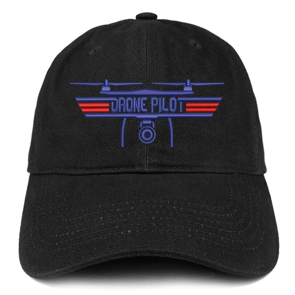 Trendy Apparel Shop Drone Top Gun Pilot Embroidered Soft Crown 100% Brushed Cotton Cap