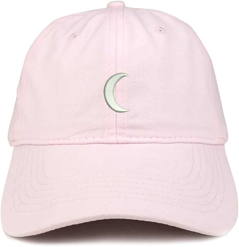 Trendy Apparel Shop Crescent Moon Embroidered Soft Low Profile Adjustable Cotton Cap