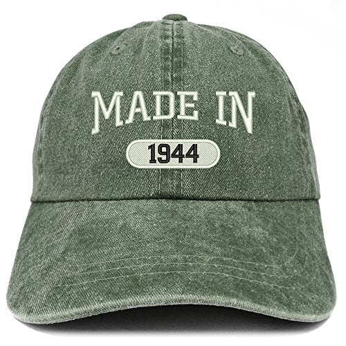 Trendy Apparel Shop Made in 1944 Embroidered 77th Birthday Washed Baseball Cap