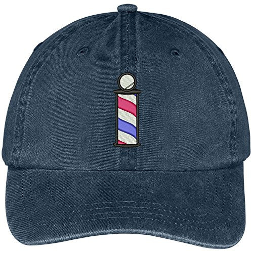 Trendy Apparel Shop Barber Pole Embroidered Washed Soft Cotton Adjustable Baseball Cap