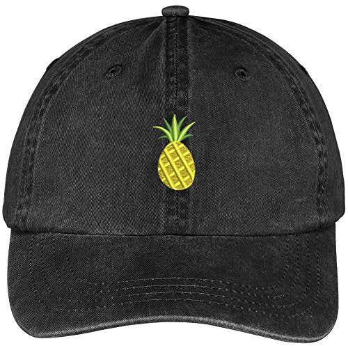 Trendy Apparel Shop New Pineapple Logo Embroidered Soft Crown 100% Brushed Cotton Cap