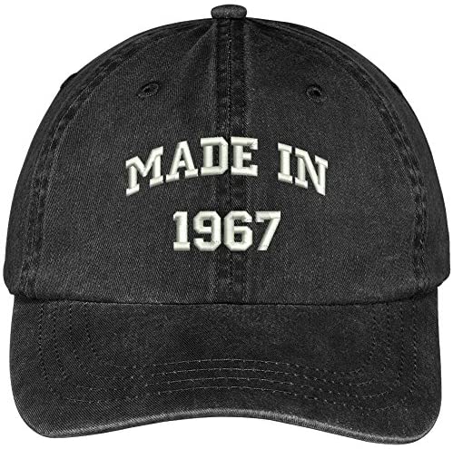 Trendy Apparel Shop Made in 1967-52nd Birthday Embroidered Washed Cotton Baseball Cap