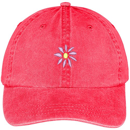 Trendy Apparel Shop Daisy Flower Embroidered Washed Soft Cotton Adjustable Baseball Cap