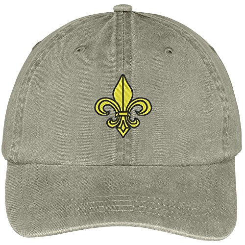 Trendy Apparel Shop Fleur De Lis Embroidered Pigment Dyed Washed Cotton Baseball Cap