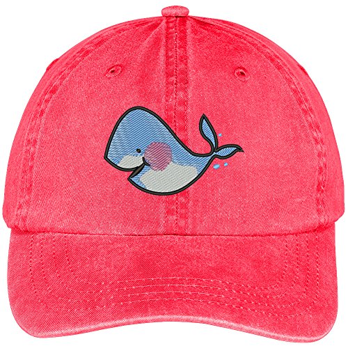 Trendy Apparel Shop Babe Whale Embroidered Cotton Washed Baseball Cap