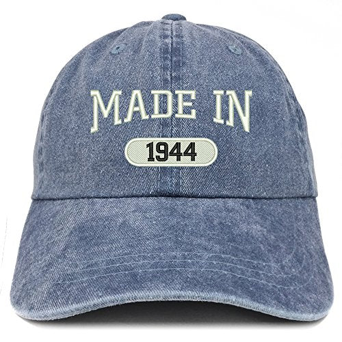 Trendy Apparel Shop Made in 1944 Embroidered 77th Birthday Washed Baseball Cap