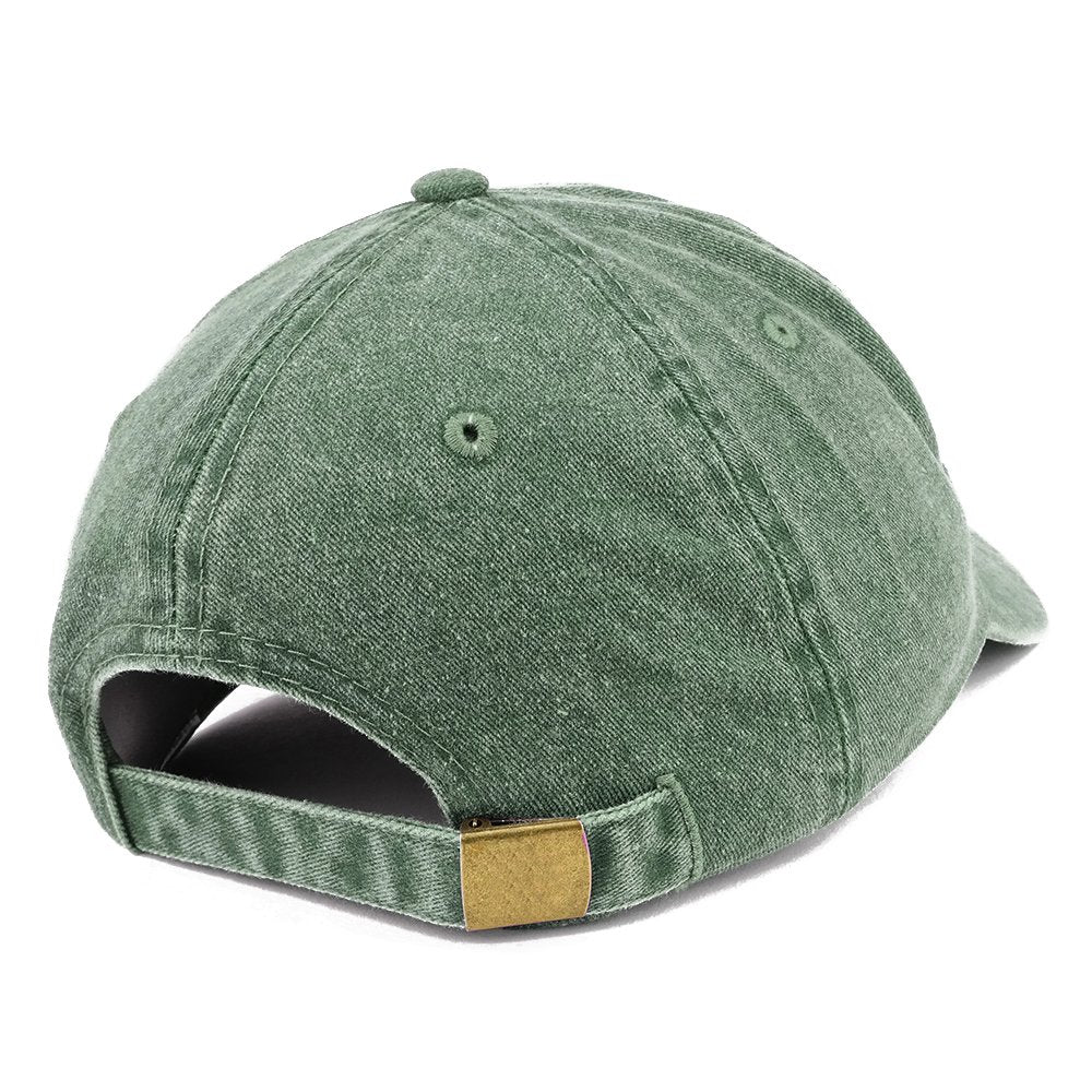 Trendy Apparel Shop Established 1985 Embroidered 33rd Birthday Gift Pigment Dyed Washed Cotton Cap - Dark Green