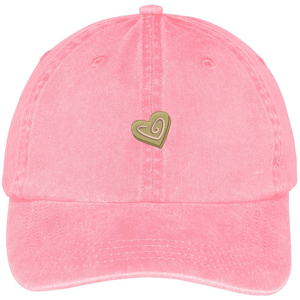 Trendy Apparel Shop Chocolate Heart Shape Embroidered Soft Crown 100% Brushed Cotton Cap