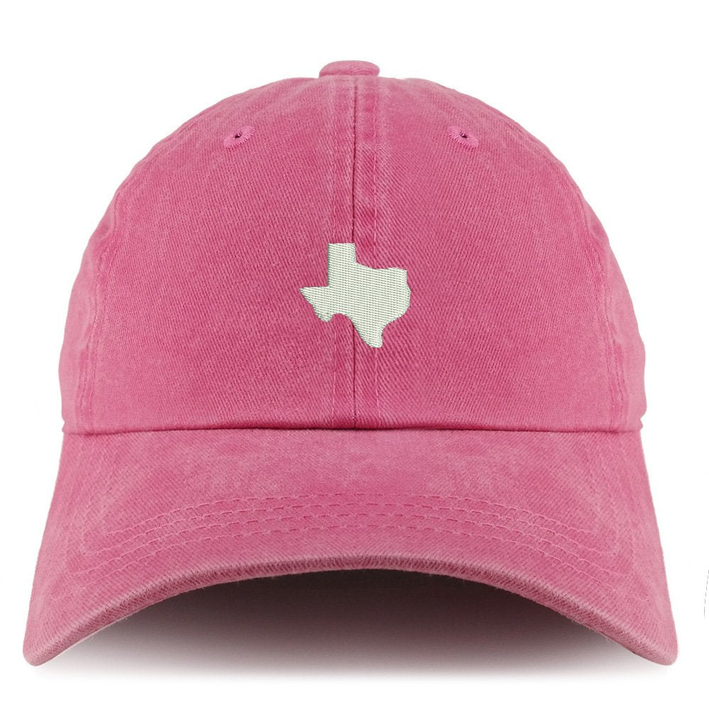 Trendy Apparel Shop Texas State Map Embroidered Pigment Dyed Unstructured Cap