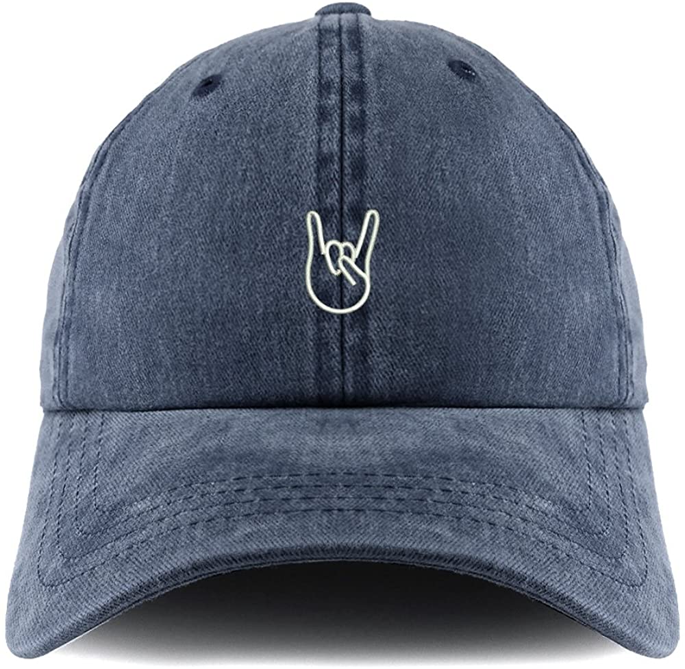 Trendy Apparel Shop Rock on Embroidered Pigment Dyed Unstructured Cap