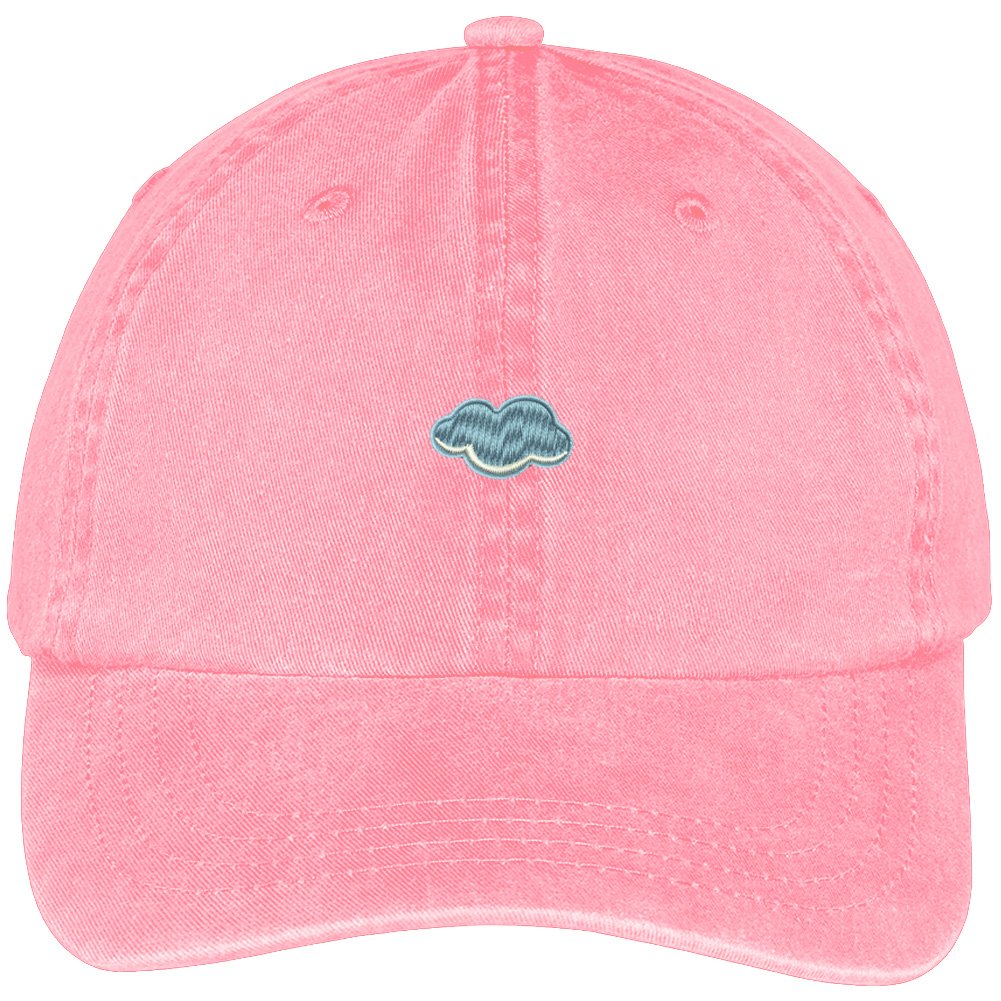 Trendy Apparel Shop Cloud Embroidered Soft Crown 100% Brushed Cotton Cap