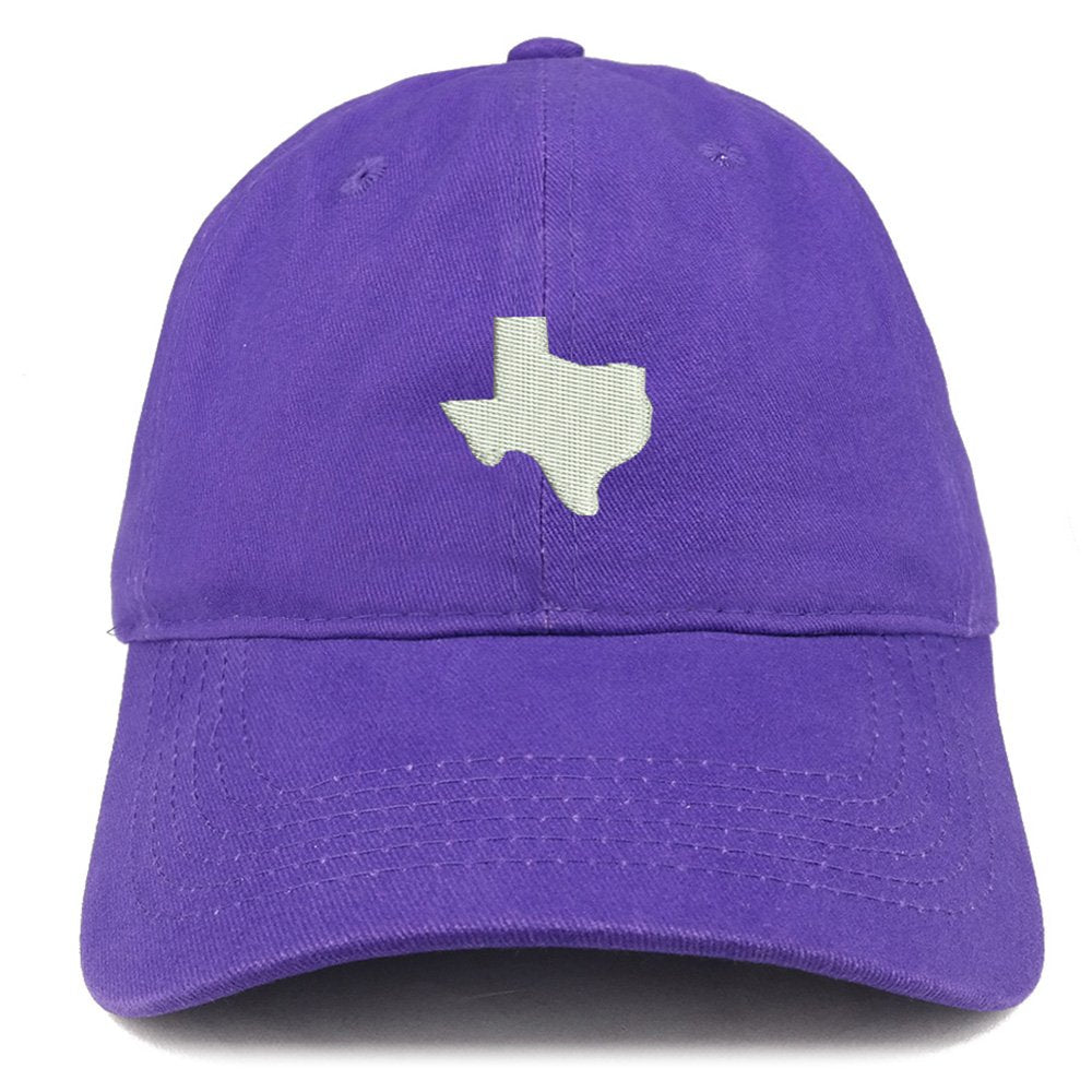 Trendy Apparel Shop Texas State Map Embroidered Low Profile Soft Cotton Brushed Baseball Cap