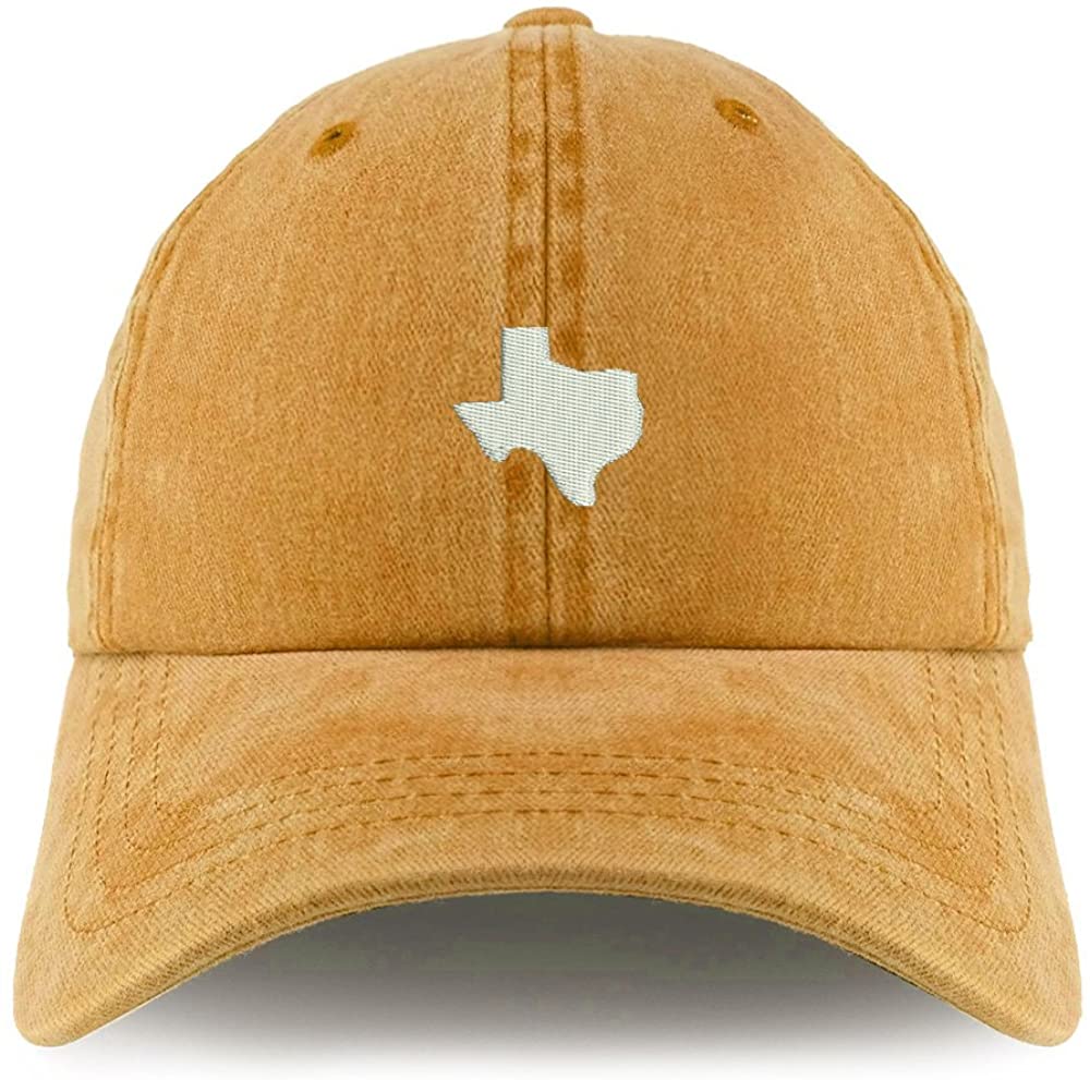 Trendy Apparel Shop Texas State Map Embroidered Pigment Dyed Unstructured Cap