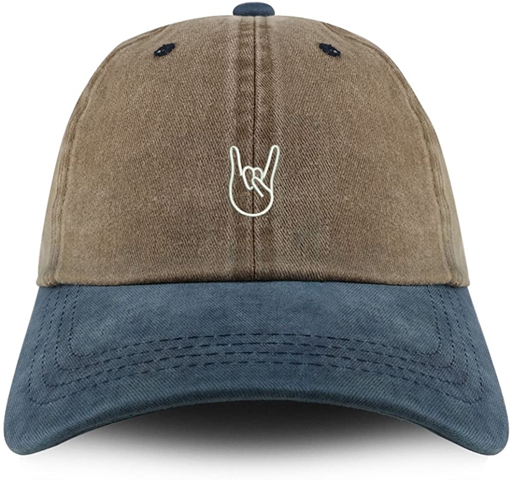 Trendy Apparel Shop Rock on Embroidered Pigment Dyed Unstructured Cap