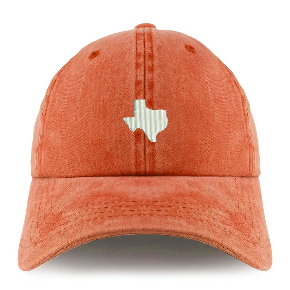 Trendy Apparel Shop Texas State Map Embroidered Pigment Dyed Unstructured Cap