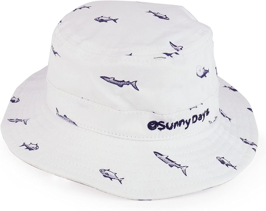 Trendy Apparel Shop Infant Boy's Swimming Fish Print UPF Sun Bucket Hat