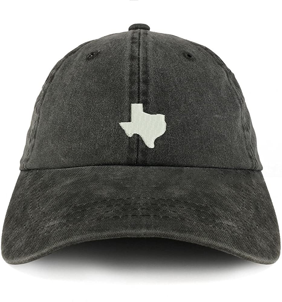 Trendy Apparel Shop Texas State Map Embroidered Pigment Dyed Unstructured Cap